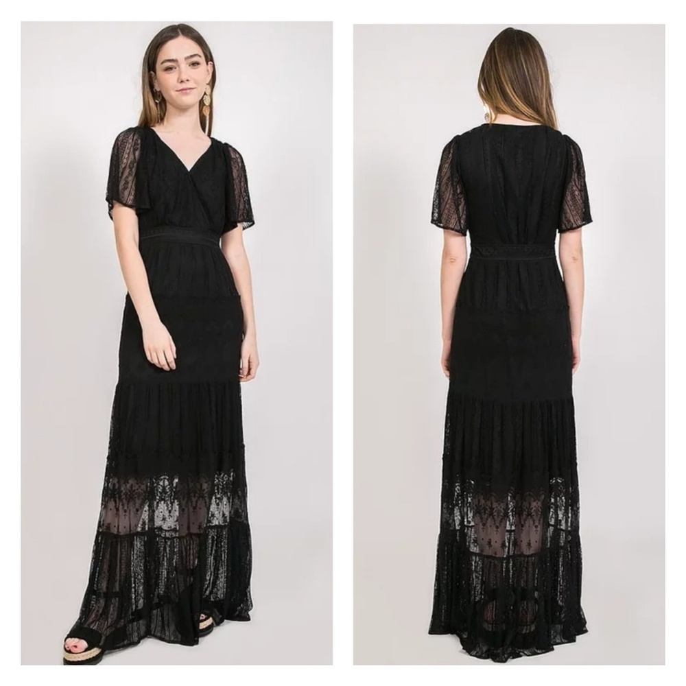 💠LAST 1💠Very J Black Lace Maxi Dress - Picture 4 of 4
